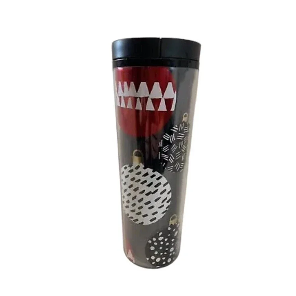 Starbucks 2013 16 Oz Insulated‎ Tumbler Black Christmas Holiday Ornaments